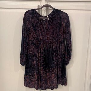 Free People Purple and Red Paisley Blouse